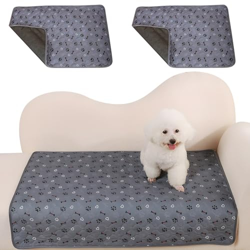 Waschbar Haustier Urinunterlage, 2 Stück Wiederverwendbare Welpenunterlagen Matte für Hunde, Schnell Absorbierend Puppy Pads rutschfest, Saugfähig, Leicht zu Trocknen für Hunde, Katzen - 45x60cm