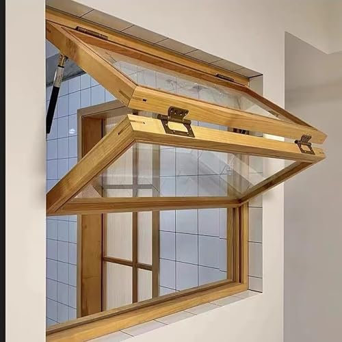Finestra pieghevole per casetta da gioco e pollaio, telaio in legno massiccio migliora la ventilazione e l'accessibilità