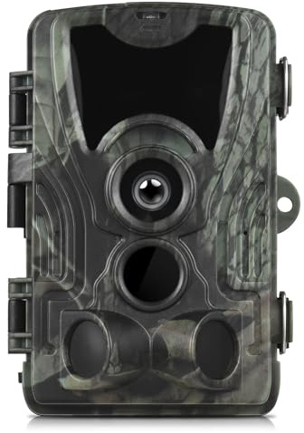 Camera da pista con mozione di visione notturna Attivata impermeabile 24 MP 2,7K RISOLUZIONE 36 IR LED fotocamera fauna selvatica per cervo cortile caccia all'avventura all'aperto (Batteria AA)