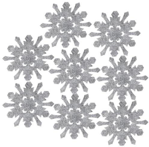 BAZEITFLOW 8 Stück Teiliges Filz Untersetzer Schneeflocken Weihnachtsdeko rutschfest Hitzebeständig für Tassen Kaffee Tee Tischdeko für Festliche Stimmung und Schutz der Oberfläche