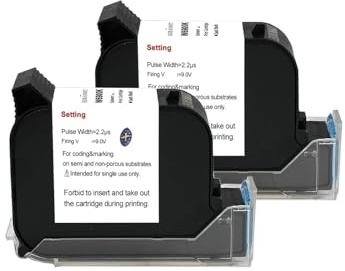 Cartouche d'encre W6900K imprimante compatible for HP 12,7 mm, encre étanche de niveau A, encres à base de solvant, séchage rapide, imprimante à jet d'encre portable, imprimante domestique, pièces(2)