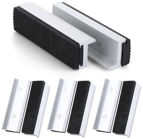JMIATRY 6 Pack 4 Inch Vise Jaw Pads Soft Jaws For Bench Vises Magnetic Aluminum Vise Jaws Universal Rubber Soft Vice Jaw Protectors Use On Any Metal Vises