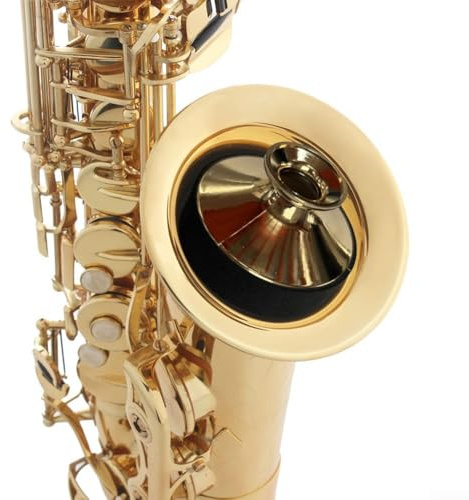 Altsaxophon-Dämpfer für Holzblasinstrumente – ABS-Saxophon-Schalldämpfer mit kompaktem Design, kompatibel mit Altsaxophon, Gold/Silber/Schwarz (Gold)