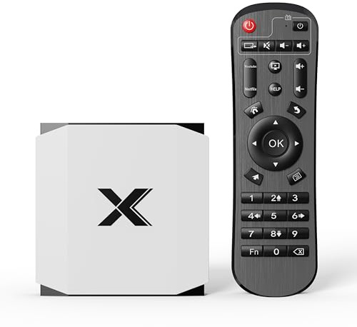 Android TV Box 4GB RAM 32GB ROM Smart TV Box Dual-band 2.4G/5.8G Wi-Fi 6 4K Ultra HD H.265 TV Box Android Bluetooth 5.0 USB 2.0 100M Ethernet Streaming Media Player