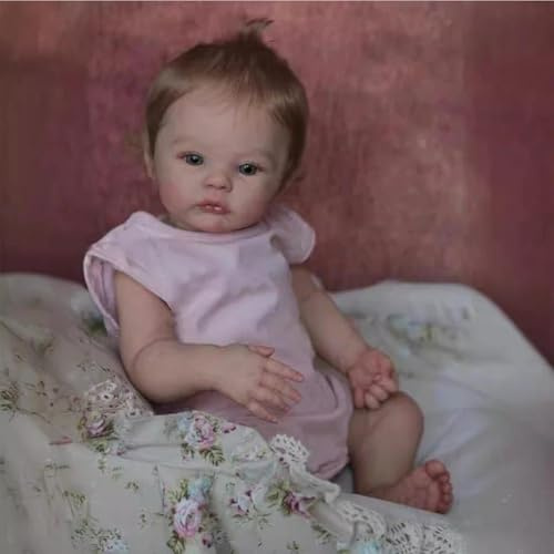 Baby Bambole Reborn 18 Pollici 48 Cm Morbido Silicone Vinile, Bambola Realistica Per Bambine, Vestita Con Tutina Rosa, Con Accessori Bambole Reborn Doll Neonato, Fatto A Mano Reborn Femmina
