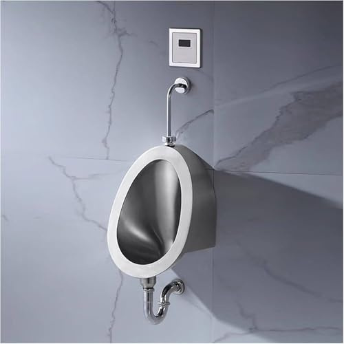 Urinoir mural pour homme en acier inoxydable 304 avec système de chasse d'eau – Idéal pour salles de bains, hôtels, centres commerciaux – et facile à nettoyer