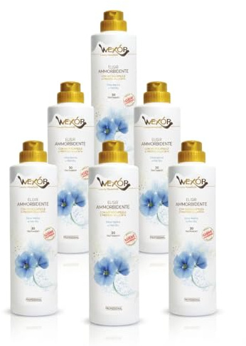 Elisir Ammorbidente Profumato Felce Marina e Fiori Blu, Set da 2, 4 o 6 Flaconi, 750ml Ciascuno, Fragranza Irresistibile (x6)