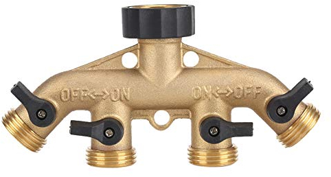 3/4 Zoll Messing Schlauchrohr Splitter Düse Switcher Hahnanschlüsse Wasserhahn Teiler Schlauchadapter Wasserhahnanschlüsse für die Gartenbewässerung(European thread)