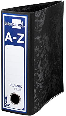 Officepaper 4 Archivadores 2 anillas A5 cuarto natural lomo ancho con caja colo negro jaspeado