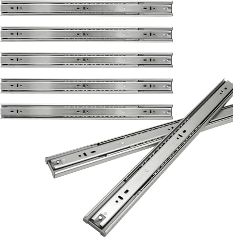 Lospitch 4 Paar(8 Stück) Schubladenschienen, 550mm 3-Fach Vollauszug Kugellagerführungen Stabil Schubladenauszüge mit softClose für Schublade,Spur stumm schalten belastbar bis 35 Kg