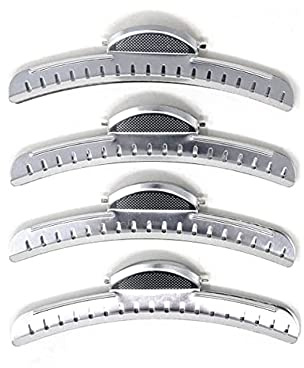 GLAMSA WAVE 4 CLIPS SILVER HAIRDRESSING CLIPS CLAMPS HAIR STYLING