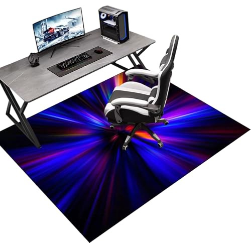 Gaming Teppich | Bürostuhl Matte | Schreibtischstuhl Unterlage | Bodenschutzmatte Bürostuhlunterlage Bodenschutz Bürostuhl Teppichschoner für Parkett Laminat Hartböden Teppichboden 100 x 140 cm