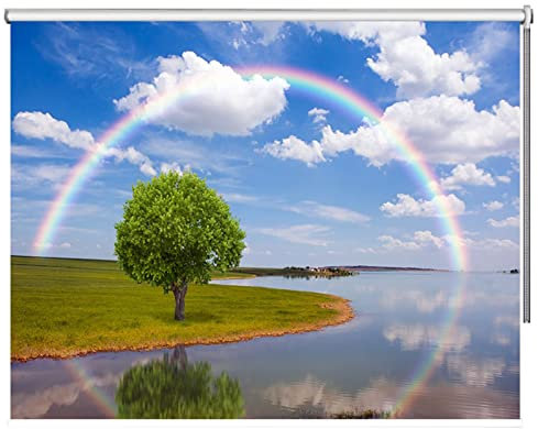 Verdunkelungsrollo für Balkon, Polyester, mit Seelenlandschaft, für Bauernhaus, Arbeitszimmer, Sichtschutz, 60 cm x 180 cm breit