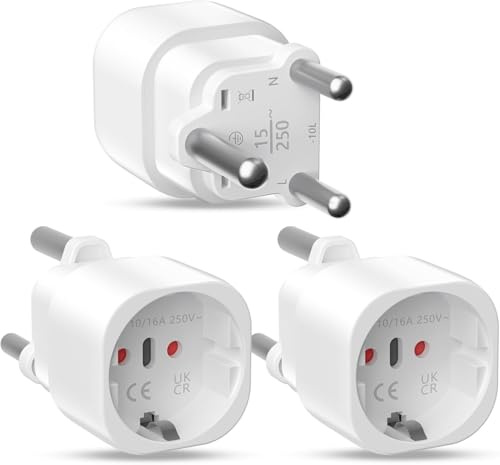 3 st reseadapter från Frankrike till Sydafrika, 2 stift Europa till 3 stift typ M, kontaktadapter för Moçambique, Bhutan, Namibia, Botswana