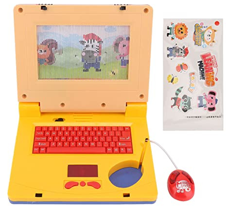 RIZGHWOY Niños Aprendiendo la Computadora Portátil Juguete Educativo para Niños Pequeños con 2 Clips de Música 11 Efectos de Sonido Nivel de Aprendizaje Progresivo Incluye Altavoz (Ratón retráctil