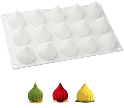 TUKEVA Zwiebel Förmigen silikonform Schokolade 15 Löcher (Weiß, 15 Löcher)