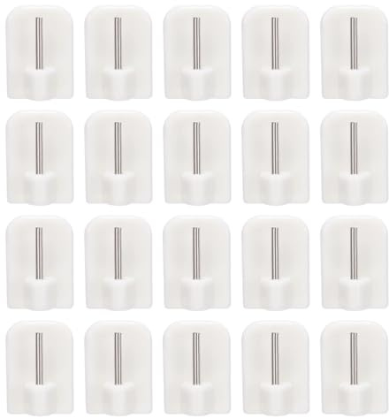 ZORVYN 20 ganci autoadesivi per tende, ganci adesivi, ganci per aste per tende, ganci adesivi, ganci autoadesivi