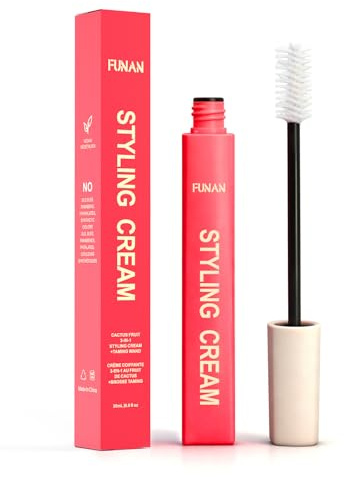 FUNAN Styling Cream for Hair, Cactus Fruit 3-in-1 Styling Cream with Taming Wand for Flyaways, Frizz Control, Edge Styling, No Flaking, Slick Back Products for All Hair Types 0.6 oz