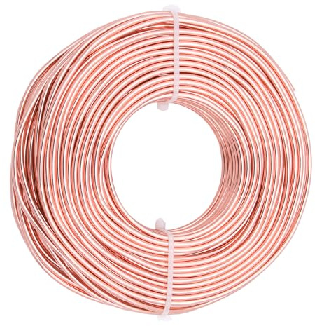 Aluminium Basteldraht 2 mm (12 Gauge) x 30m, Biegsamer Aludraht für Schmuckherstellung, Basteln & DIY Projekte, Eloxierter Schmuckdraht, Champagner