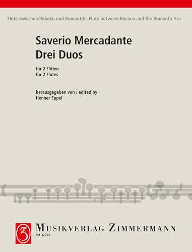 3 Duos F-Dur, e-Moll, C-Dur: 2 Flöten. Partitur und Stimmen. (Flöte zwischen Rokoko und Romantik)