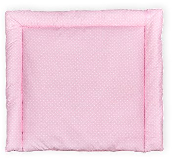 KraftKids Wickelauflage in weiße Punkte auf Rosa, Wickelunterlage 85x75 cm (BxT), Wickelkissen