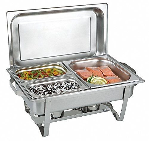 Artist Unknown Ol-Gastro-Bedarf Chafing Dish Edelstahl 3 Speisebehälter 1 x 1/2 und 2 x 1/4 GN-Behälter