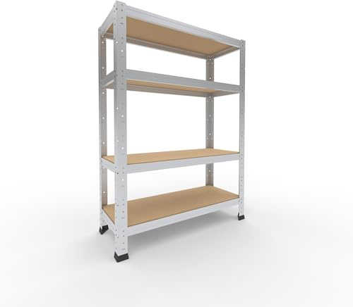 shelfplaza Home 100x75x30cm Schwerlastregal verzinkt mit 4 Böden x 175kg | Kellerregal · Lagerregal · Metallregal · Regale für Kellerraum · Steckregal · Abstellraum Regal