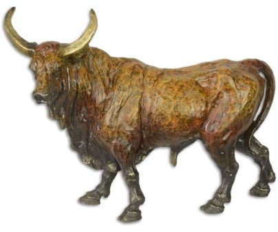 Casa Padrino Luxus Bronzefigur asiatischer Büffel 16,8 x 47,5 x H. 35,6 cm - Bronze Skulptur - Dekofigur - Deko Accessoires