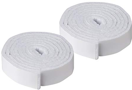 Metafranc Nastro in feltro 1 m x 16 mm, autoadesivo, bianco, 2 pezzi, ritagliabile, protezione efficace per i vostri mobili, nastro adesivo in feltro su rotolo, feltrini per pavimenti delicati, 647129