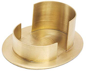 NKlaus Kerzenhalter kerzenhalter oval, für Kerzen, Messing, 4cm, 1 Stück | Höhe: 3,5cm; Gewicht: 0,1kg; 7,3 x 5cm; 8x10cm; candle holder communion candle 5cm