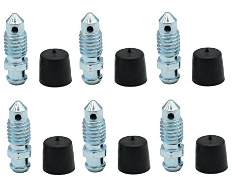 Bremsenentlüftungsschrauben, Entlüftungsventil, Bremssattel-Entlüftungsschraube mit Gummikappe, M8 x 1,25–25,2 mm, H9405–6, 105182, 639520, 6 Stück