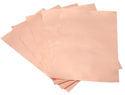 Bande Adhésive Forte de Cuivre,5pc Feuille de Cuivre Fort Adhésif Simple Face Ruban Conducteur en Cuivre Polyvalent pour Guitare Emi Blindage