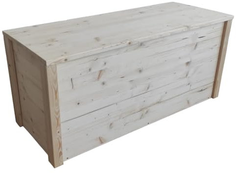 TOTAL WOOD 2012 Truhenbank aus Holz 150x40x45h cm in Natur unbehandelt. Auch nach Maß! (MOD. Paolo)