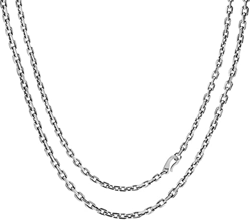 Bishilin Silber Halskette 925 Herren 70CM, 4MM Erbskette mit Hakenverschluss Freundschaftskette Partnerkette Silber Kette Biker für Männer Jugend