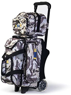 KAZE SPORTS 2 Ball-Bowling-Roller + 1 Ball Ersatz-Tragetasche (Weiß Camo)