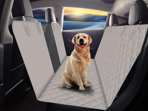 GXT - baksätesskydd för hund till bil, SUV och lastbil. Skyddet har med nätfönster, repsäkert, halkfritt och vattentätt material (grå)