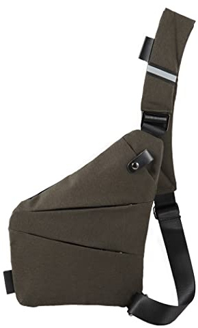 Ovecat Axelremsväska, unisex, bärväska, slingväska med stöldskydd, Olivgrön