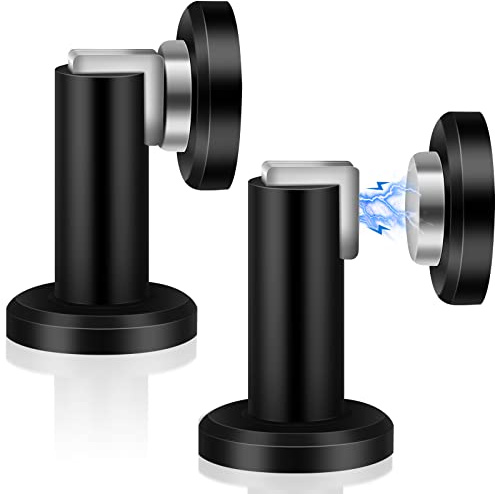 2 Stück magnetische Türstopper aus Edelstahl, schwarz
