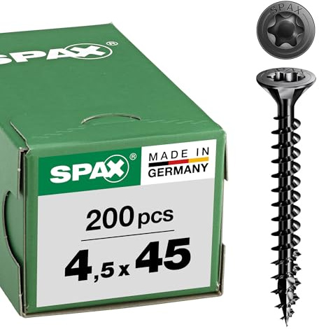 SPAX 1191040450453 Holzschraube 4.5mm 45mm T-Star Plus Stahl Noir BLAX 200St.