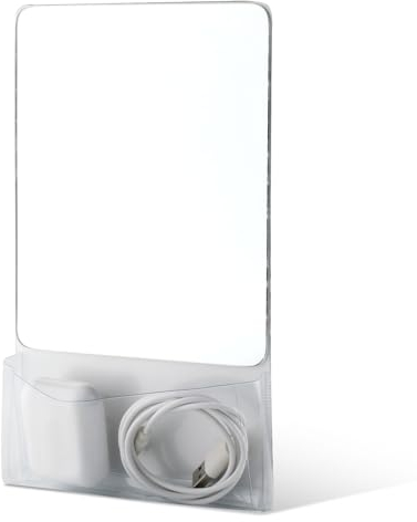 PEUTIER Magnetischer Schließfach Spiegel mit Halterung, 17 x 14cm Kleiner Echter Glas-Schließfachspiegel Schließfach Spiegel für Studenten für Schulspind Kühlschrank Badezimmer Büro Schrank (Weiß)