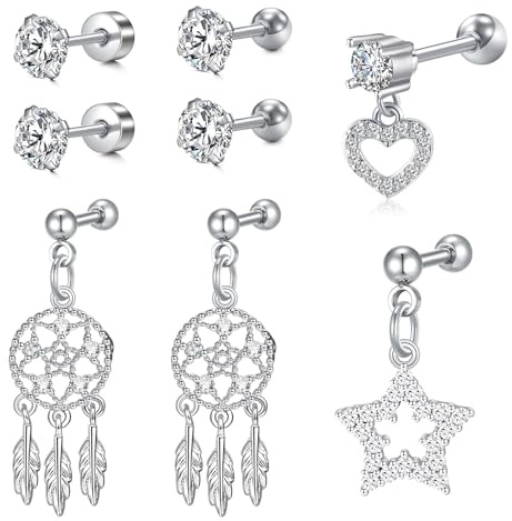 Mayhoop 16G Edelstahl Lobe Knorpel Helix Tragus Ohrstecker 6mm 8mm Flat Back Diamond Lip Labret Bar Silber Schwarz Rose Gold