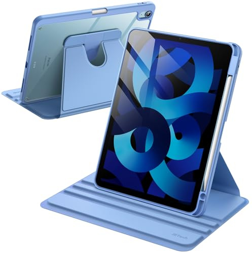 JETech Rotierende Hülle NUR für iPad Air 11 Zoll M4/M3/M2 (2026/2025/2024), iPad Air 5/4 (2022/2020 5./4. 10,9 Zoll) mit Stifthalter, 360 Grad Drehbare Schutzhülle Ständer (Himmelblau)