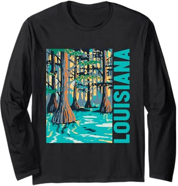 Louisiana Palude Calvo Cipresso Calvo Louisiana Viaggio Souvenir Maglia a Manica