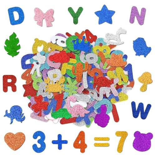 166 Stück Moosgummi Buchstaben Buchstaben Aufkleber Moosgummi Stickers Buchstaben zum Aufkleben DIY Handwerk Alphabet Sticker Schulkind Kinder Schulanfang