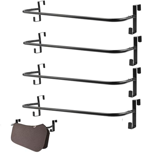 HDYEGY 4 Pcs Blanket Rack with Adhesive Rack, Portable Blanket Bar for Hanging Horse Blankets Pads Saddle Blankets, 86cm
