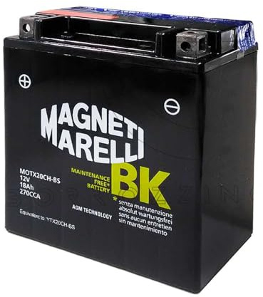 Generic Magneti Marelli - Batería para moto, scooter, quad, moto de agua, motos de nieve, motocicletas y Enduro – Sellada y lista para usar (12 V, 18 Ah, 270 CCA, compatible con YTX20CH-BS)