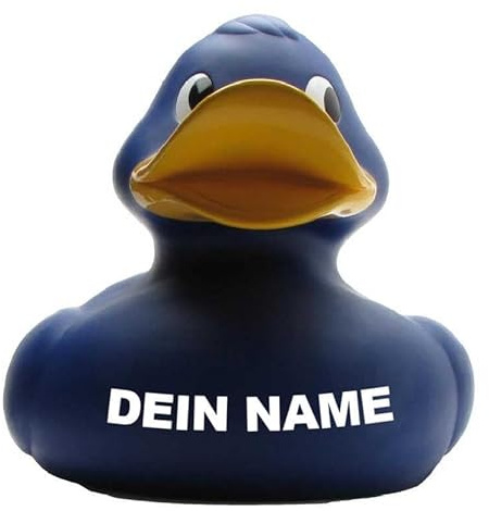DUCKSHOP Badeenten - personalisierbar (XXL-Badente Phoebe -blau 31cm)