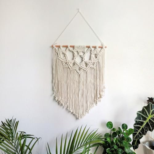 FIYSON Makramee Wandbehang Tapisserie,Handgemachte makramee Vorhang tür,makramee türvorhang,makramee Vorhang Boho Türvorhang, für Fenstervorhang Türvorhänge Hintergrund Dekor, 50x65cm (Stil 7)