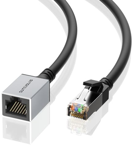 Cat6 Ethernet Extension Cable 0.5M, Gigabit Shielded RJ45 Extender Cable | Network Male to Female Connector Cord, 1000Mbps LAN Extension Cord, for PC, Routers, Modem