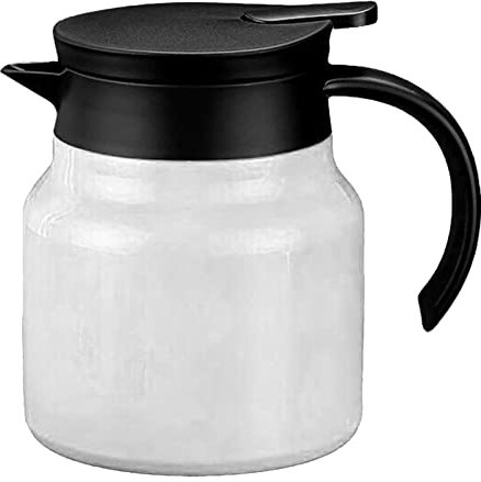 Jarra de café pequeña, tetera aislada, dispensador de bebidas de café, tetera térmica pequeña, jarra de acero inoxidable, tetera desmontable, 1000 ml (blanco)